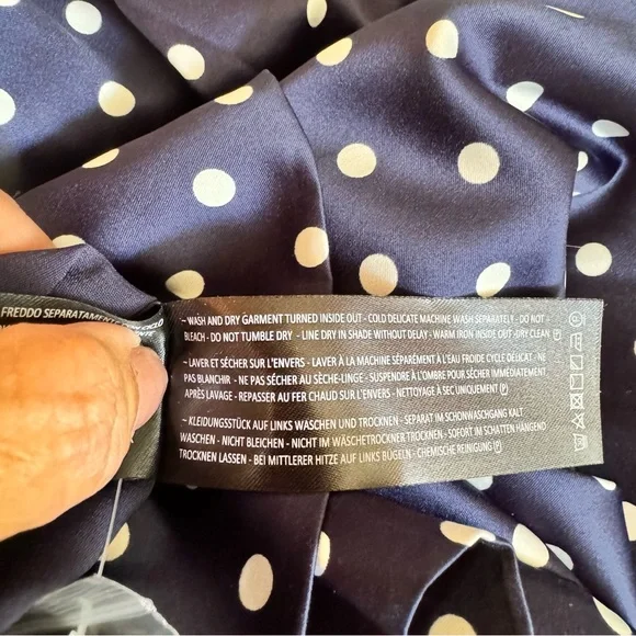 KEEPSAKE. NWOT. Foolish Long Sleeve, Midi Dress in Navy/Porcelain in Pol… - Picture 12 of 15